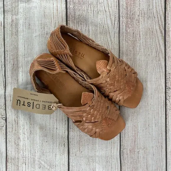 Bed Stu Lauren 2 Womens Sz 7 Huarache Sandals Tan DD Leather - Picture 7 of 11